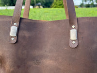 Rustic Brown Medium Size Leather Tote
