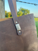 Rustic Brown Medium Size Leather Tote