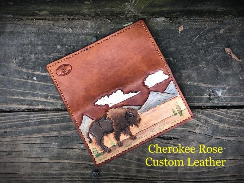 Custom Leather Checkbook Cover – Handmade Personalized Checkbook Cover