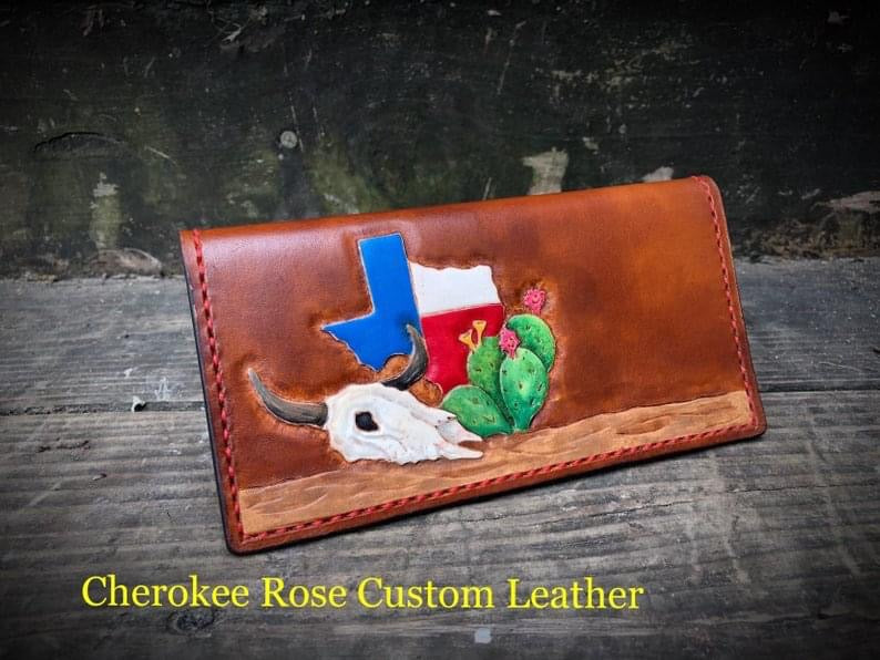 Custom Leather Checkbook Cover – Handmade Personalized Checkbook Cover