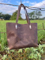 Rustic Brown Medium Size Leather Tote