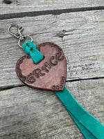 Heart Shaped Leather Bag Charm