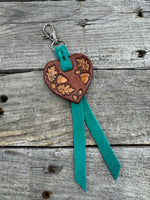 Heart Shaped Leather Bag Charm
