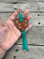 Heart Shaped Leather Bag Charm