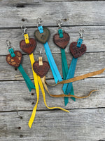 Heart Shaped Leather Bag Charm