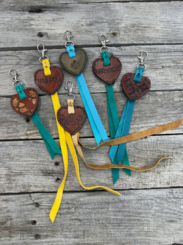 Heart Shaped Leather Bag Charm