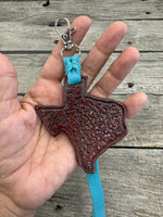 Texas Shaped Leather Bag Charm