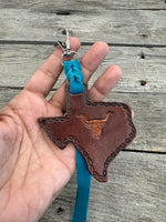 Texas Shaped Leather Bag Charm