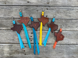 Texas Shaped Leather Bag Charm