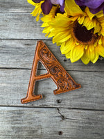 Leather Wedding Cake Topper Letter A