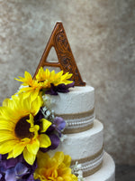 Leather Wedding Cake Topper Letter A