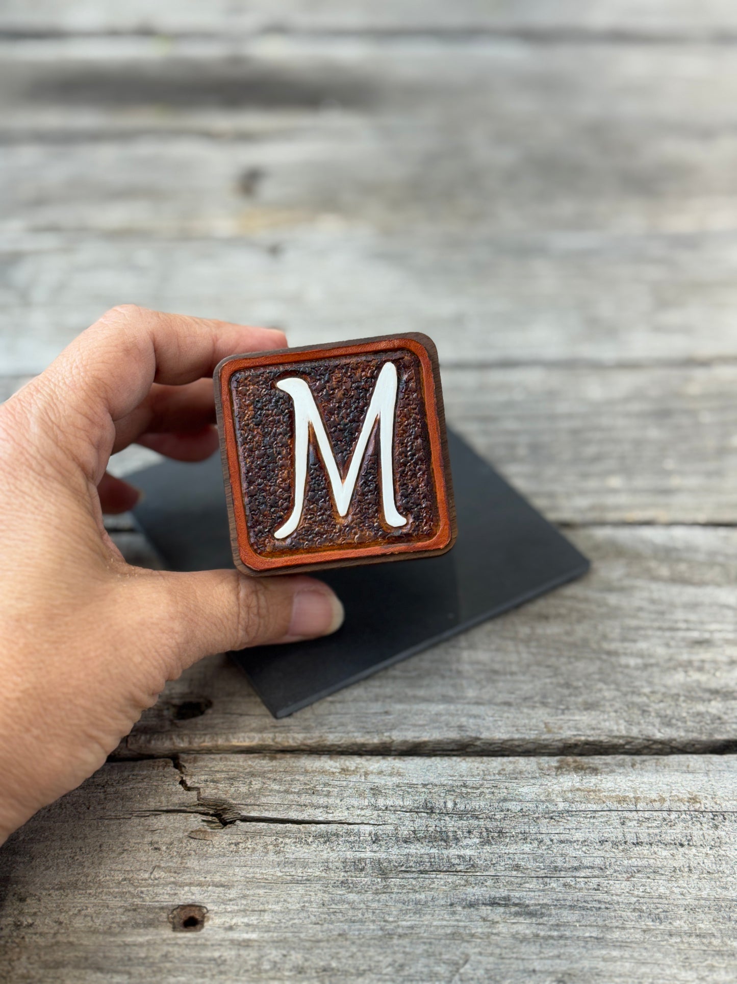 Custom Leather Wedding Ring Box | Personalized Initial Ring Bearer Box