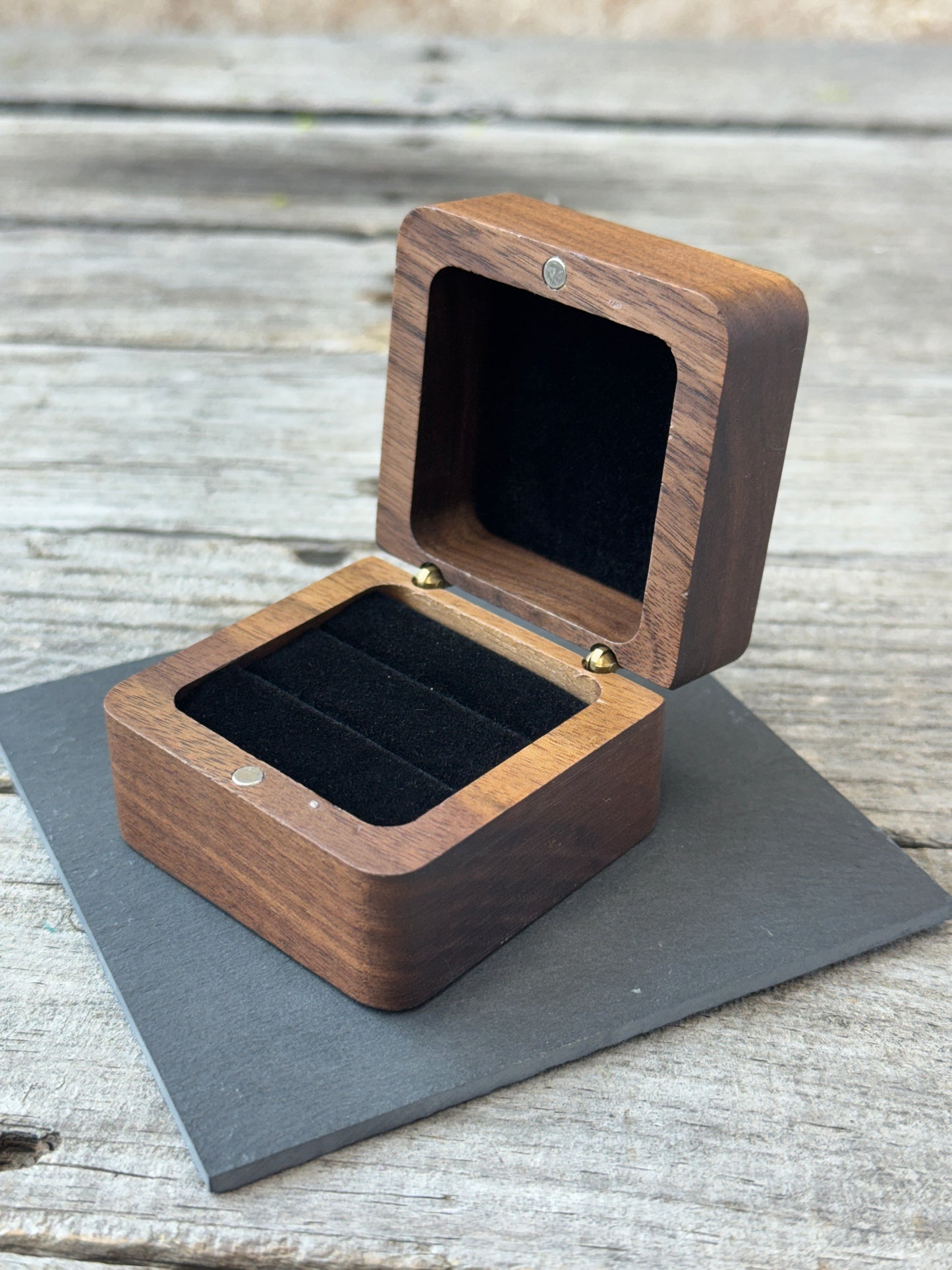 Custom Leather Wedding Ring Box | Personalized Initial Ring Bearer Box