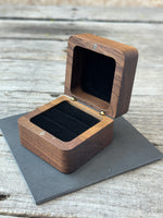 Custom Leather Wedding Ring Box | Personalized Initial Ring Bearer Box