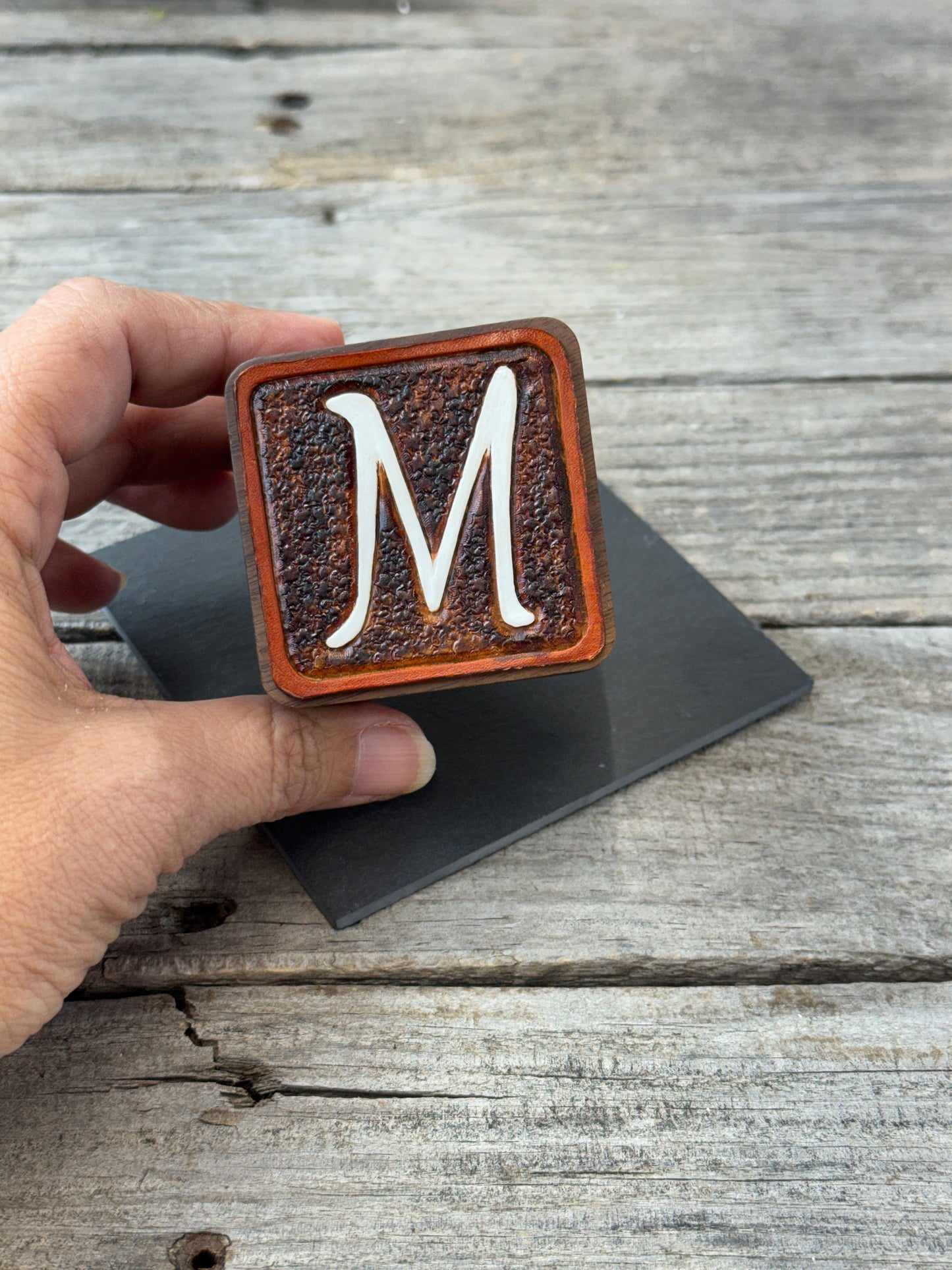 Custom Leather Wedding Ring Box | Personalized Initial Ring Bearer Box