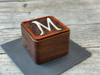 Custom Leather Wedding Ring Box | Personalized Initial Ring Bearer Box