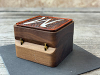 Custom Leather Wedding Ring Box | Personalized Initial Ring Bearer Box