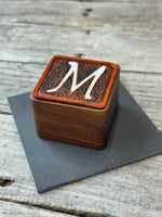 Custom Leather Wedding Ring Box | Personalized Initial Ring Bearer Box