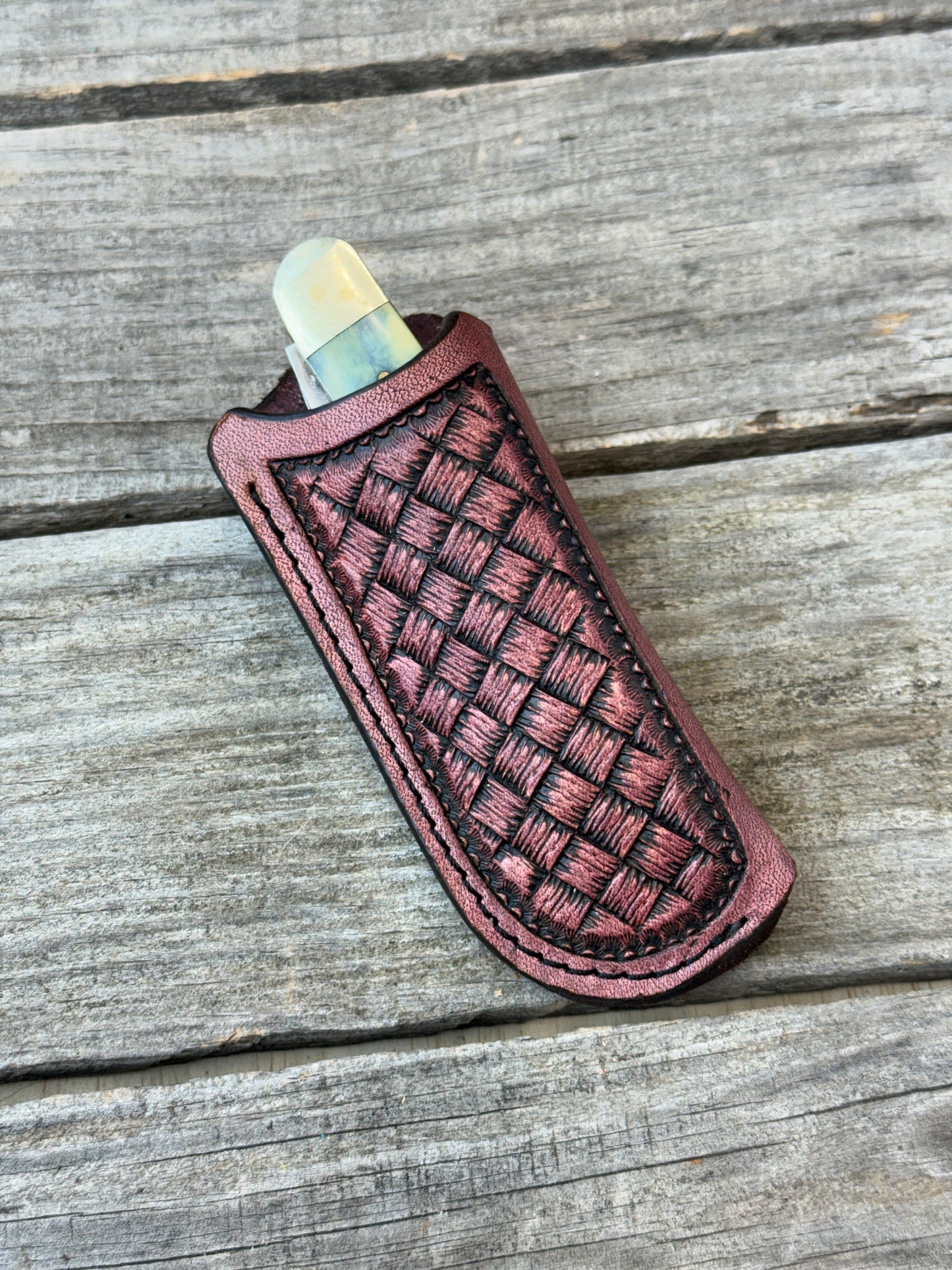 Woven Basketweave Vertical Knife Sheath