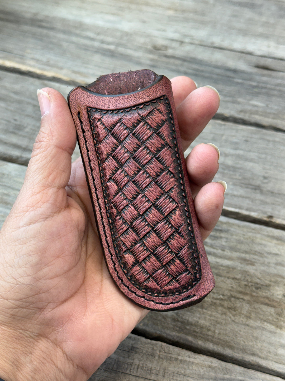 Woven Basketweave Vertical Knife Sheath