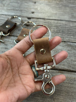 Leather Trigger Snap Keychain | Full Grain Leather Key Ring