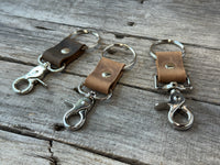Leather Trigger Snap Keychain | Full Grain Leather Key Ring