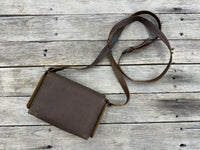 rustic leather crossbody bag simple everyday carry purse handmade Texas