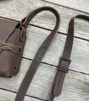 Minimalist Leather Crossbody Bag with Mystery Braid Closure – Handmade Rustic Brown Leather Purse
