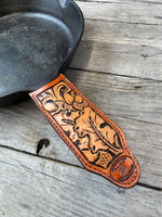 Leather Cast Iron Skillet Handle Cover – Oak Leaf & Acorn
