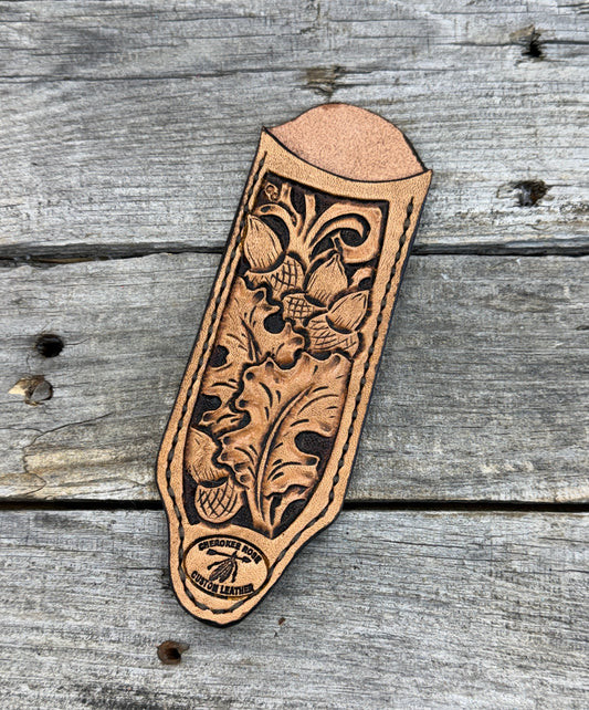 Leather Cast Iron Skillet Handle Cover – Oak Leaf & Acorn Design
