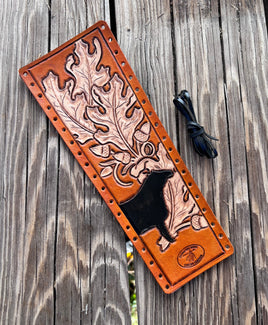 Oak Leaves and Show Heifer Leather Show Stick Wrap