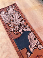 Oak Leaves and Show Heifer Leather Show Stick Wrap