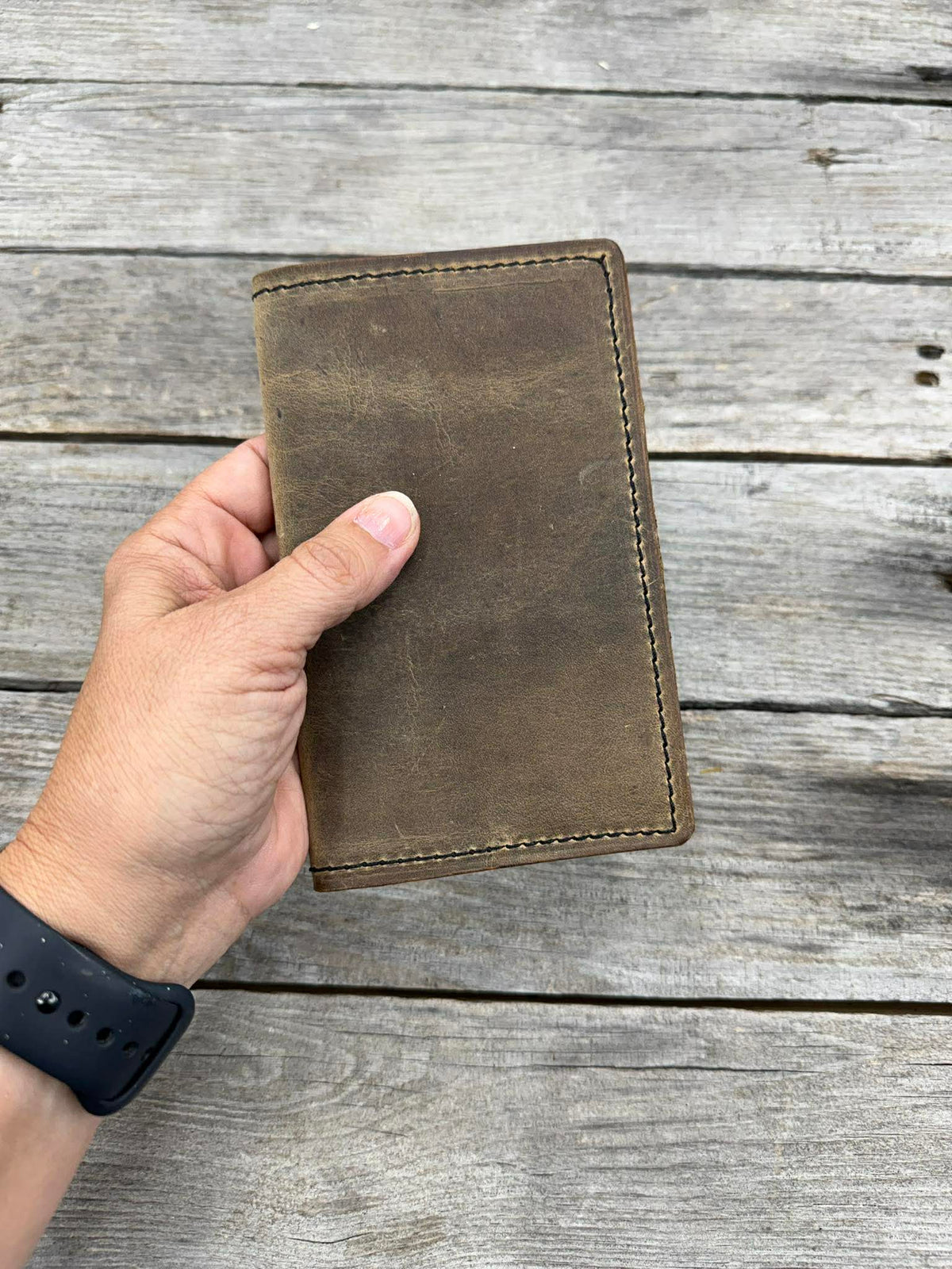 small leather notebook for travel and journaling