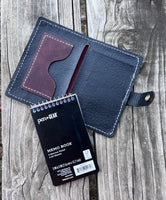 Deep Plum Oil Tanned Leather Spiral Top Notebook Holder