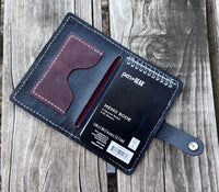 Deep Plum Oil Tanned Leather Spiral Top Notebook Holder