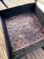 Ostrich Inlay Leather Valet Tray