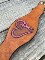 Leather Heart Cross Cuff Bracelet