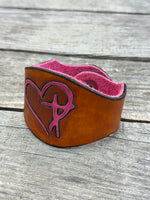 Leather Heart Cross Cuff Bracelet