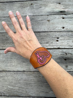 Leather Heart Cross Cuff Bracelet