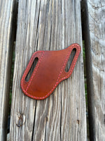 Custom Ordered Leather Pocket Knife Sheath Hand Stamped Design