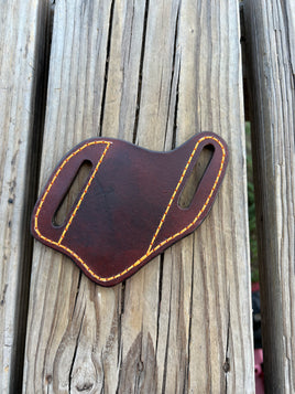 Leather Pocket Knife Sheath Plain Design