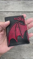 Dragon Leather Card Wallet – Hand Tooled Minimalist Card Holder