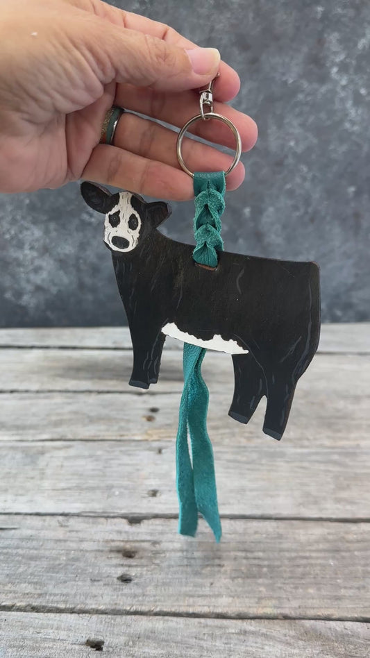Black and White Show Heifer Purse Hanger