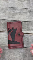 Hand Tooled Leather Phone Wallet Case – Elk Design Samsung Galaxy S25 Wallet Cover