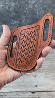 Woven Basketweave Leather Knife Sheath