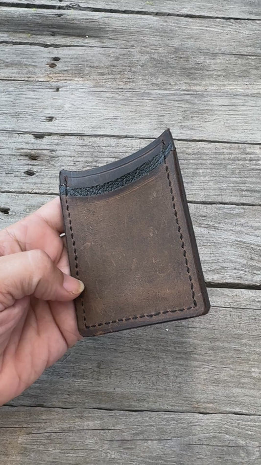 Tri-Tone Oil Tanned Leather 6 Card Wallet