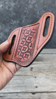 Stamped Geometric Wide Pancake Knife Sheath