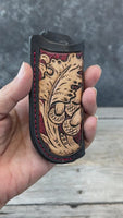 Hand Carved Oak Leaf & Acorn Leather Knife Sheath