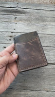 Rustic Oil Tanned Leather Card Wallet