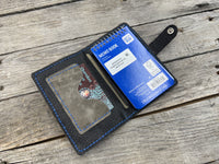 Grey Oil-Tanned Leather Memo Pad Holder